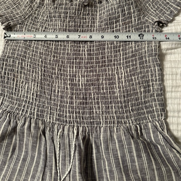 1 State Striped Smocked Off-The-Shoulder Jumpsuit - Size M - Picture 16 of 16